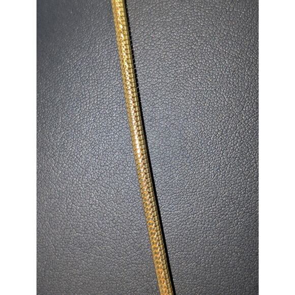 Nautical Navy Enamel Life Preserver Pendant Gold Tone Long Snake Chain Necklace - Picture 3 of 6